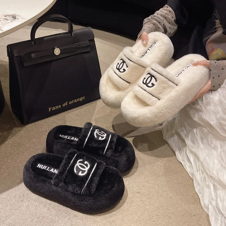 厚底毛毛拖鞋女外穿2025年秋冬季新款网红百搭高跟棉拖鞋时尚爆款