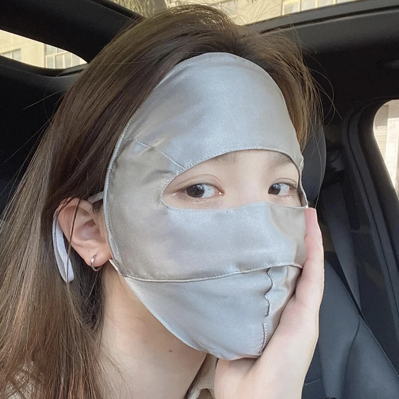 真丝全脸防晒面罩夏季轻薄透气防护敏感肌脸罩
