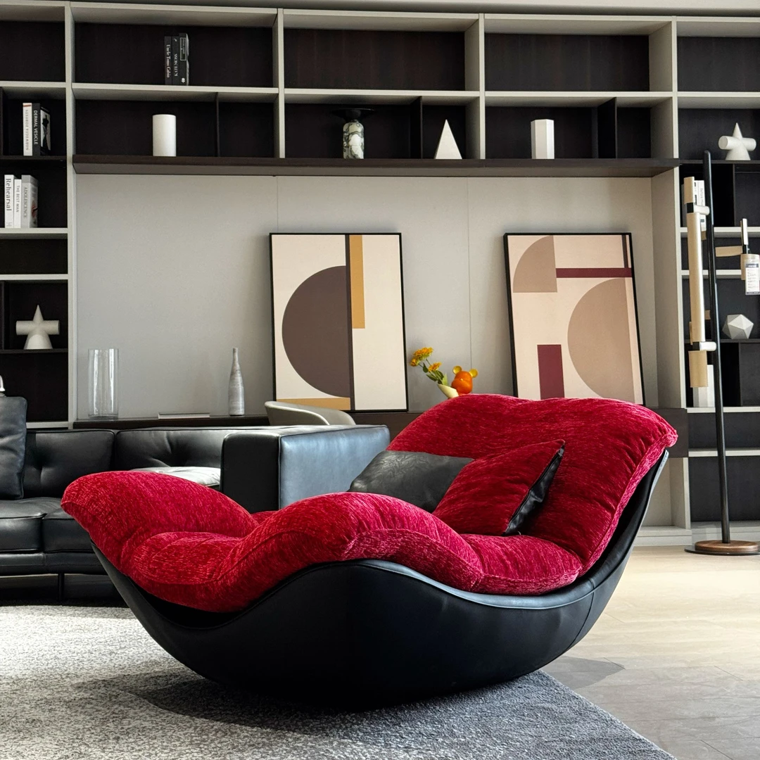 屿巢简约轻奢中古北欧风舒适家用客厅卧室阳台休闲沙发躺椅