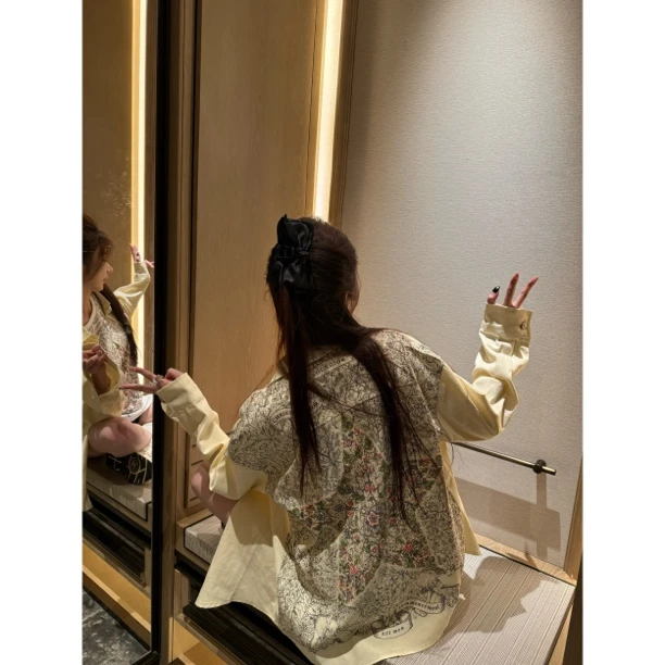 【思琦定制】2025早春夏五角星满印重工牛仔外套宽松显瘦➕短袖T恤