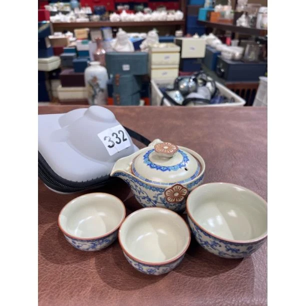 332主推款青花旅行茶具一壶三杯