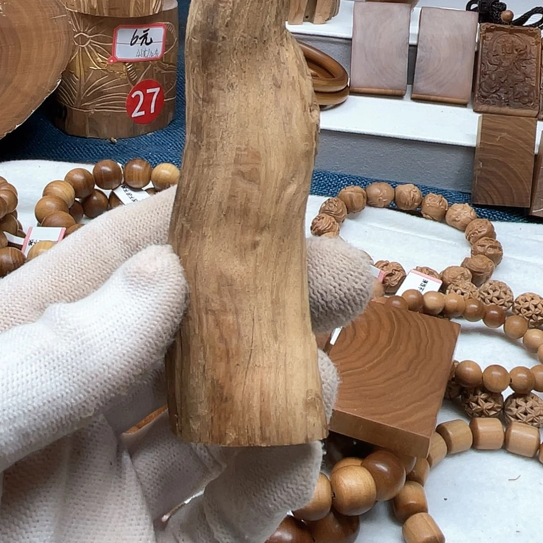 檀香木手串/手链?**?印度老山檀香风化老料手把摆件