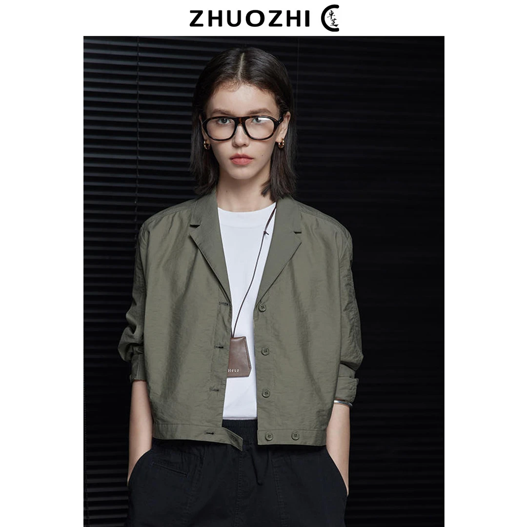 绿色黑色防晒外套女薄款2025春新款设计感小众休闲高级感空调衫春