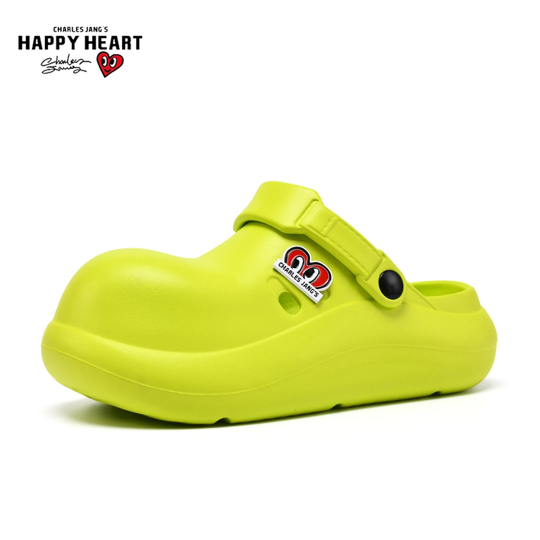 查尔斯桃心洞洞鞋男女新款2025夏季增高厚底外穿百搭包头凉鞋