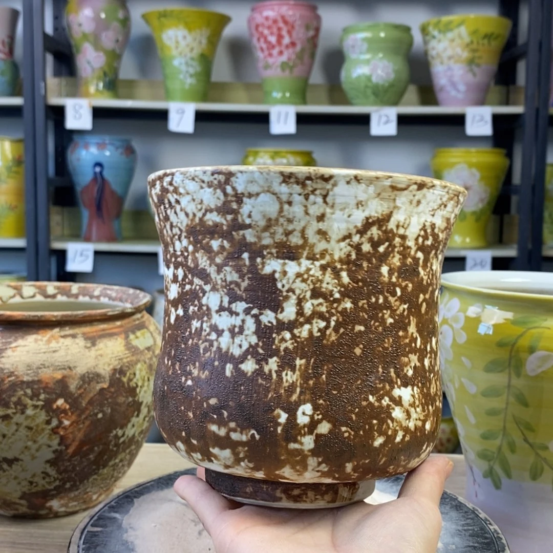 景德镇手工手绘陶瓷花盆