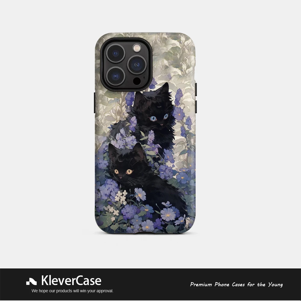 花丛猫猫二合一菲林壳适用苹果16pro/华为/小米/vivo
