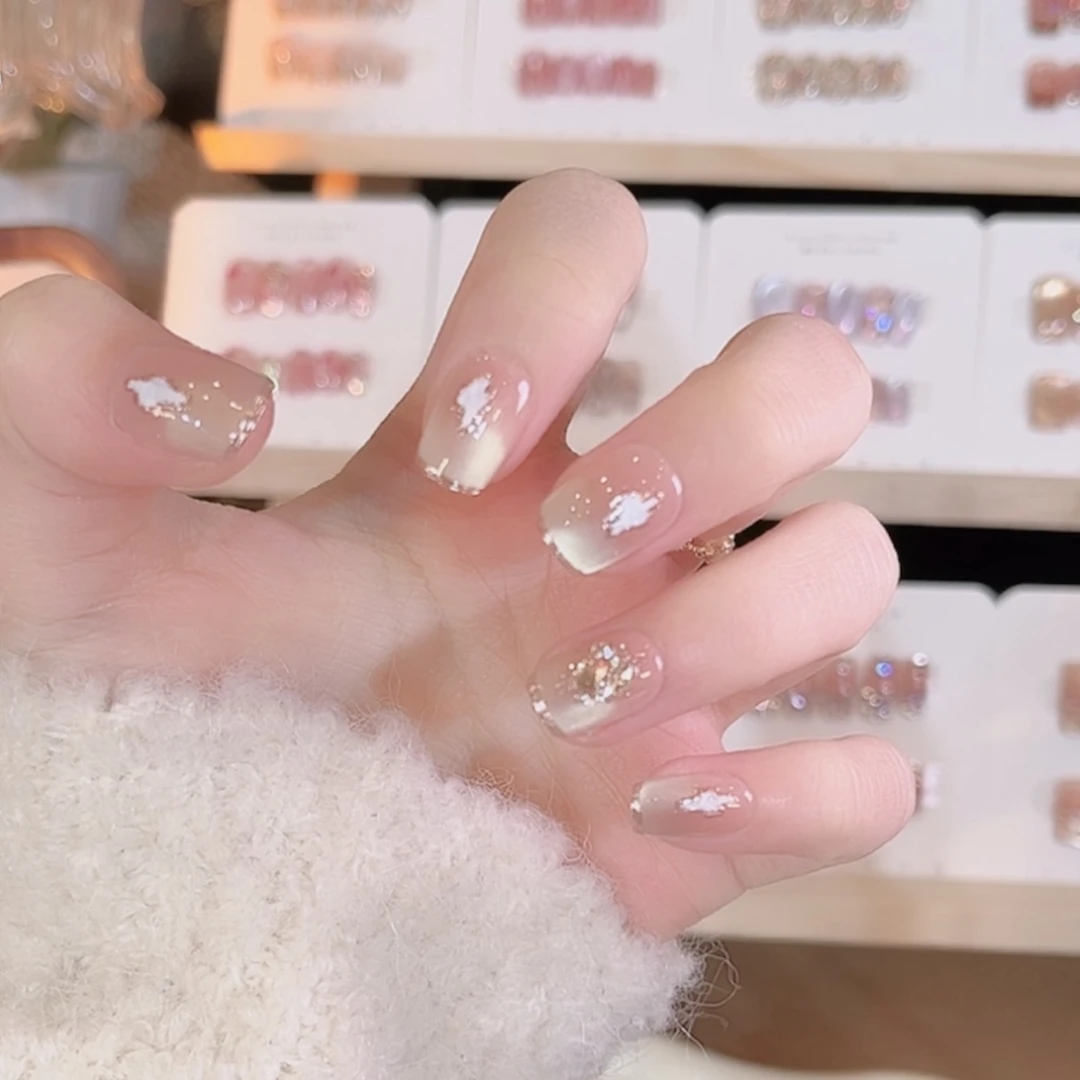 【小时代】纯手工穿戴甲粉色猫眼美甲10片