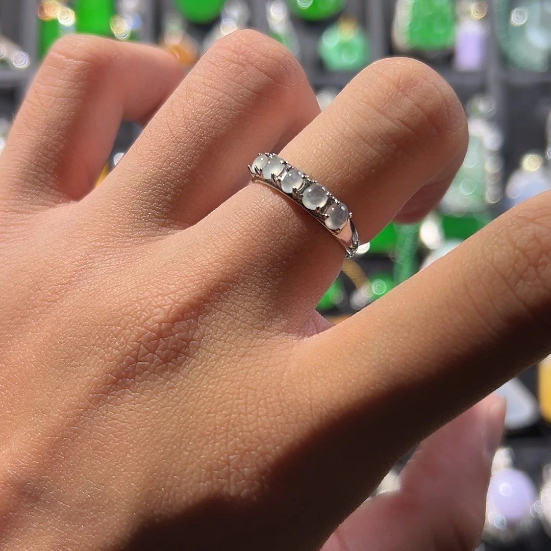 翡翠银S925镶嵌戒指戒指