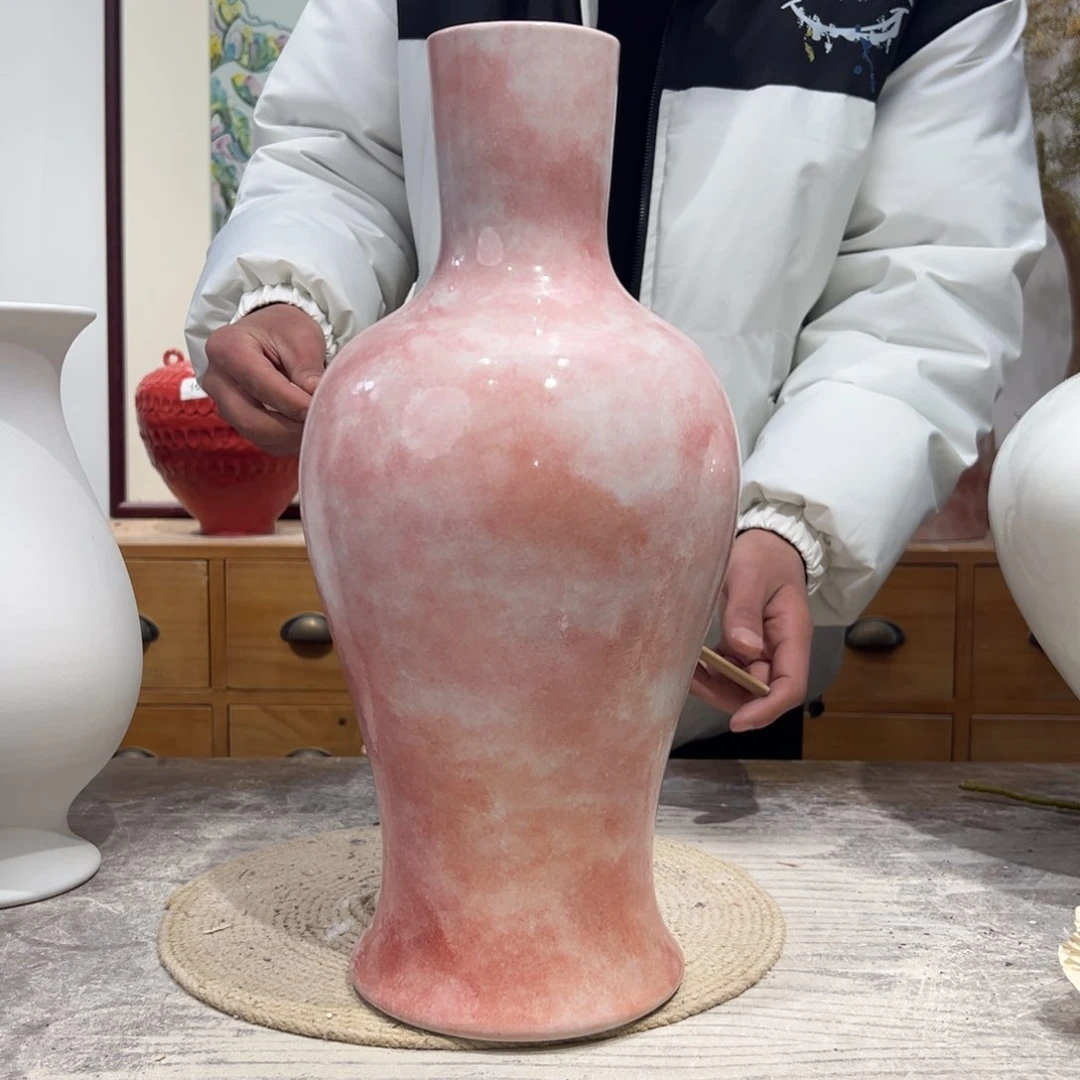 摆件陶瓷花瓶高40口7