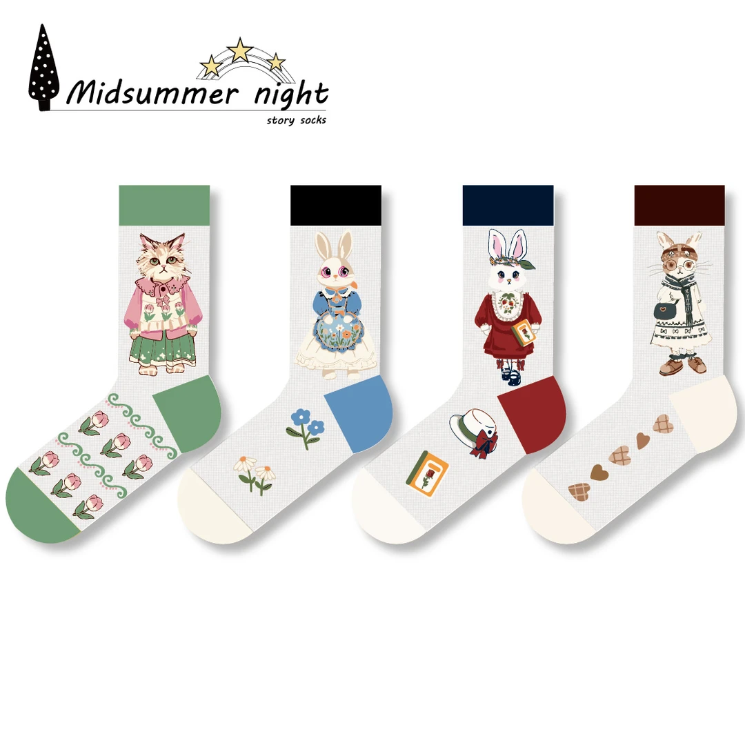 Midsummernight夏季薄款水晶袜透气袜子水晶丝女士可爱袜子可爱