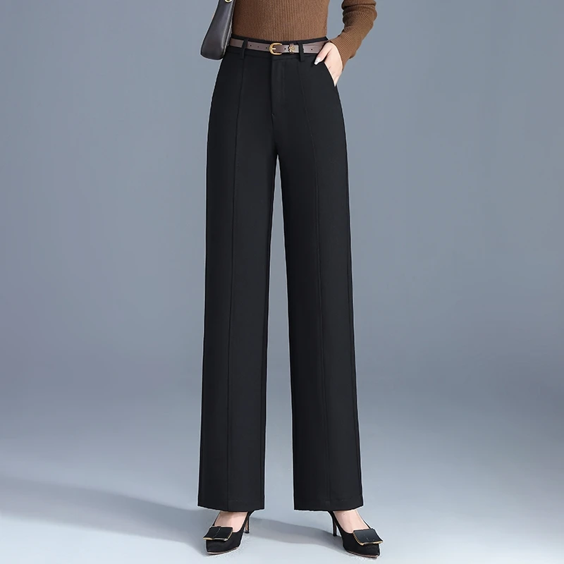 2025春季新款西装阔腿裤显瘦直筒女裤子垂感高级感通勤长裤休闲裤