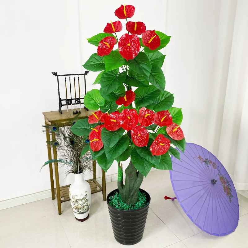 仿真绿植假花仿真花塑料花室内装饰红掌假树仿生植物大型落地盆栽