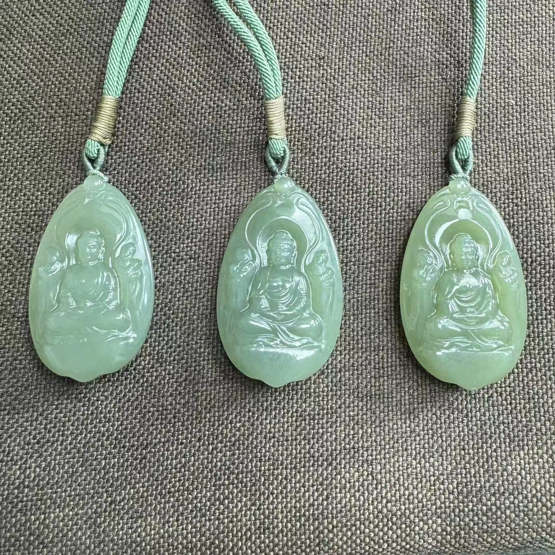 天然和田玉老料精工雕刻西方三圣吊牌油润细糯多样性拍一发一