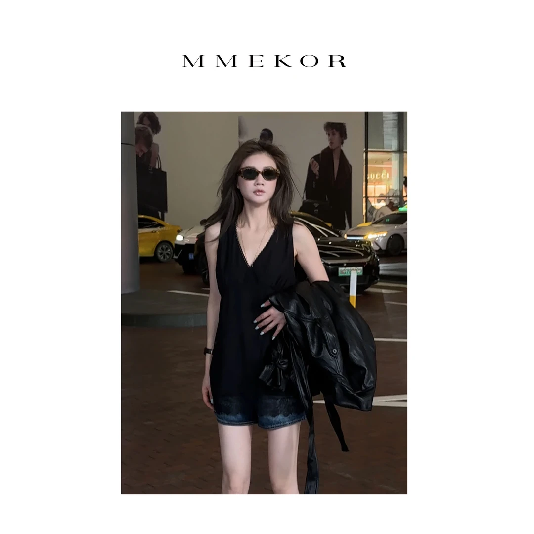 MMEKOR“叠搭缪斯”背心 2025新款静奢老钱风慵懒上衣 30126