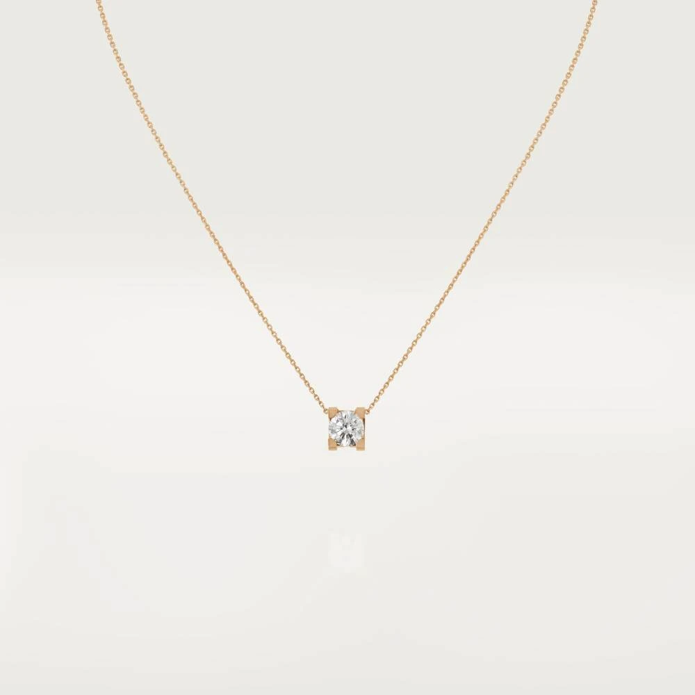 实验室培育钻石Vita Shine一克拉【牛头吊坠】一体链18K金黄色