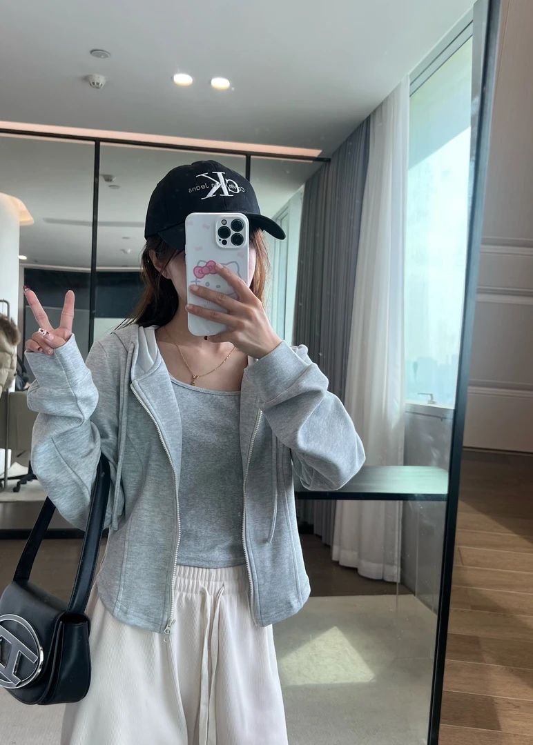 上衣开衫运动短款休闲连帽宽松防晒衣808712