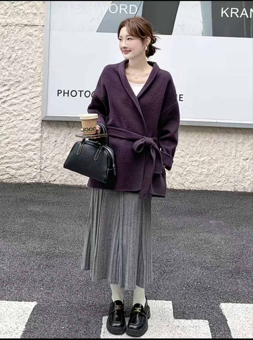 丹丹【441-450】 2025新款双面羊毛大衣气质外套时尚冬女士新