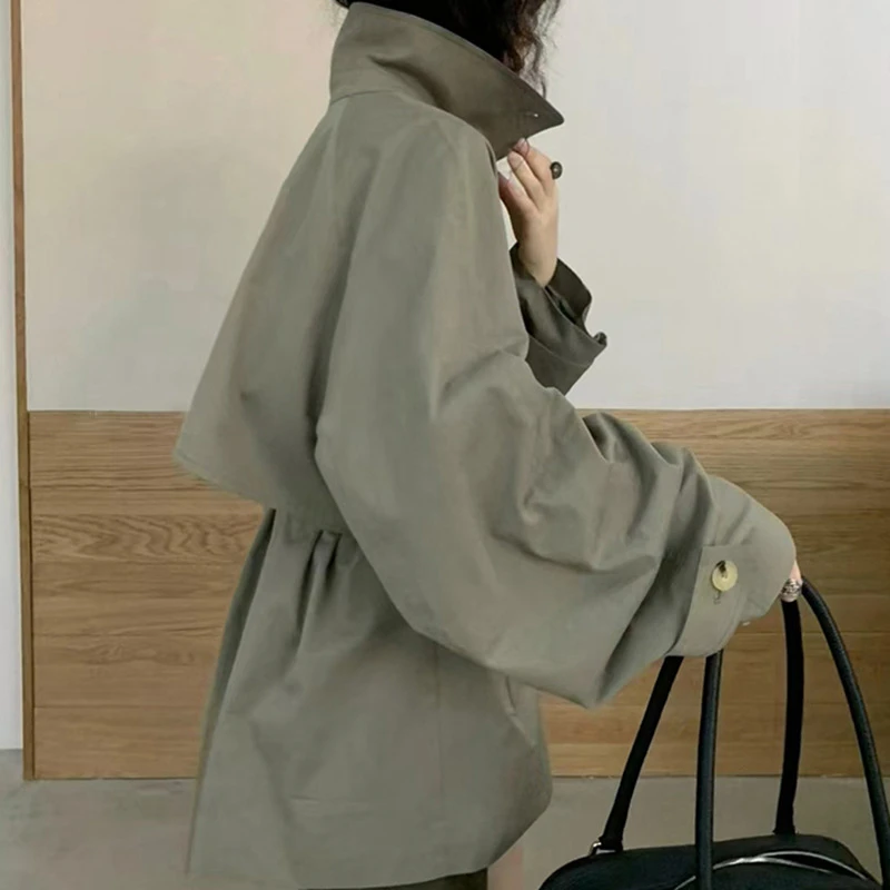 【韩】-韩休闲百搭宽松韩版小众设计感韩系风衣