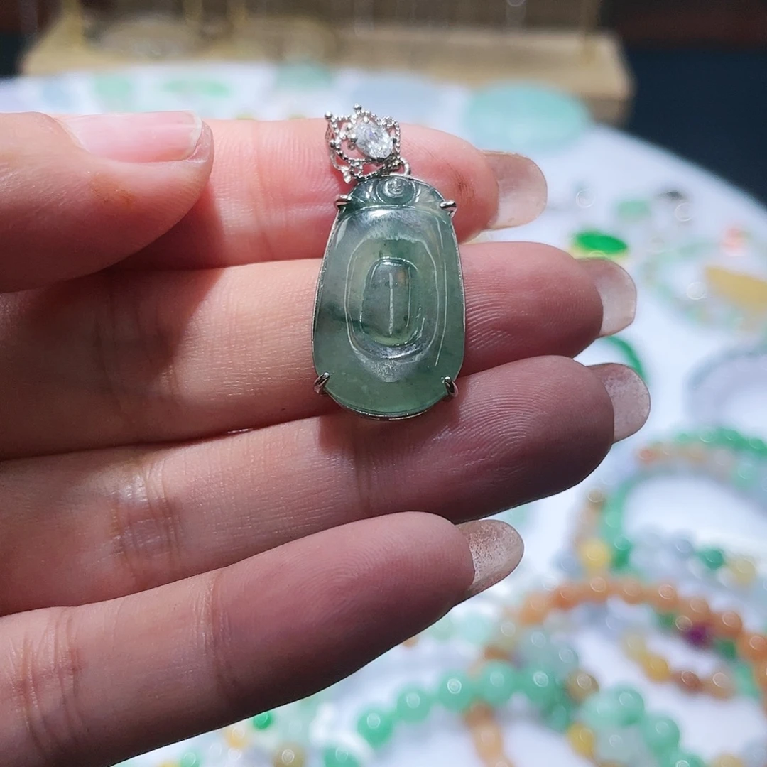 翡翠银S925镶嵌颈饰