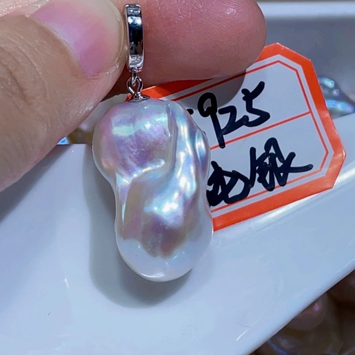 淡水珍珠银S925镶嵌颈饰