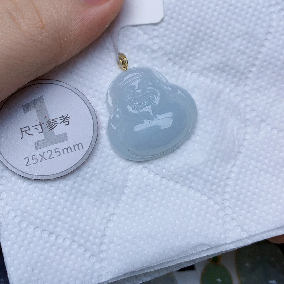 翡翠18K金镶嵌颈饰天然A货翡翠