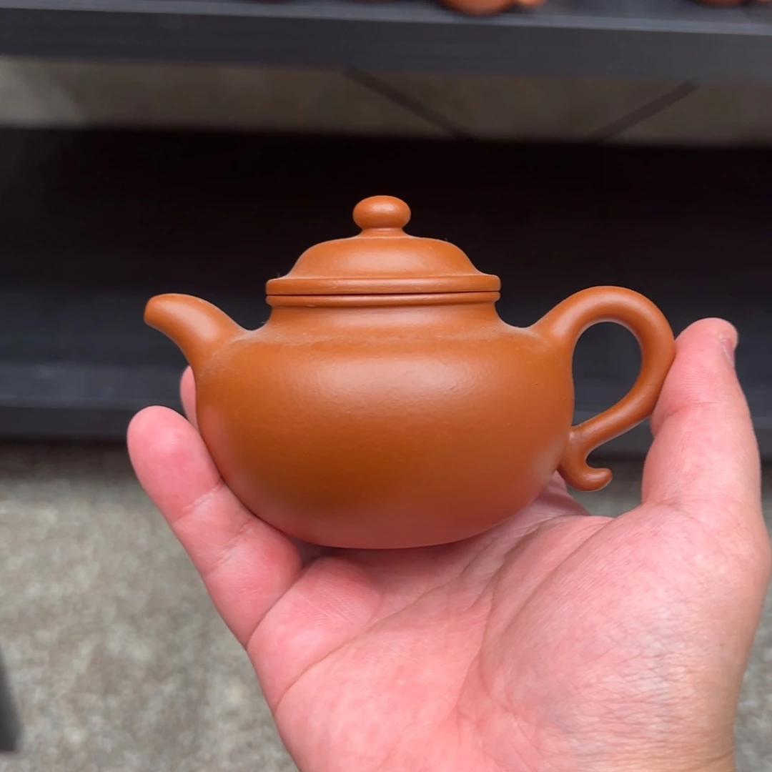 茶壶紫砂瑕疵180cc小红泥莲子