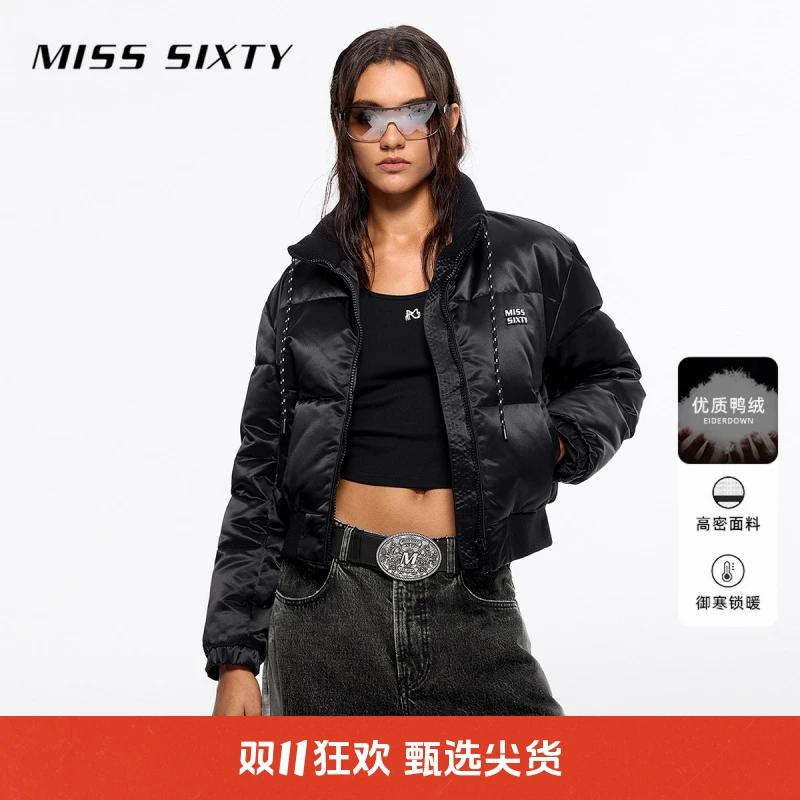 【陈嘉尔专属】Miss Sixty冬季新款羽绒服女立领抽绳短款外套鸭绒83