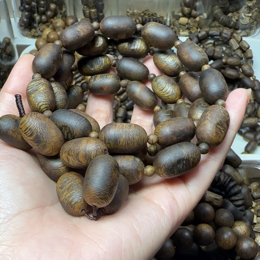 今****手串沉香多圈高油留疤60克海南莺歌绿