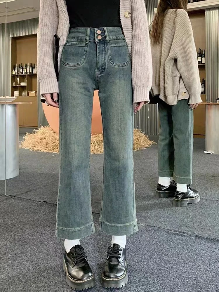 《工厂尾货微瑕》2025年新款牛仔百搭裤女显瘦九分修身+W