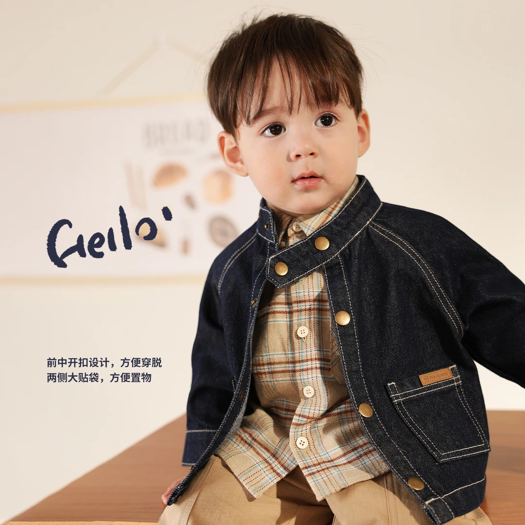 7-7-小O爸男婴童【原色牛仔】宝宝牛仔外套休闲百搭婴儿春BQ518031