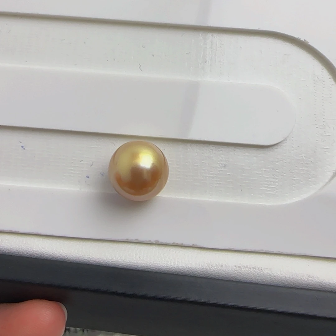 烟***)海水珍珠裸珠天然南洋金珠裸珠12-13