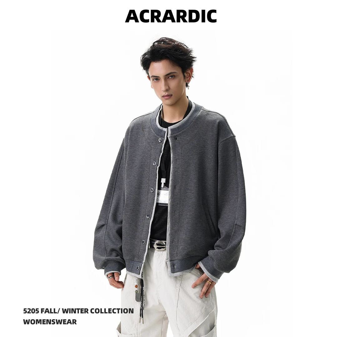 ACRARDIC美式高级感空气层假两件卫衣男复古cleanfit宽松开衫外套