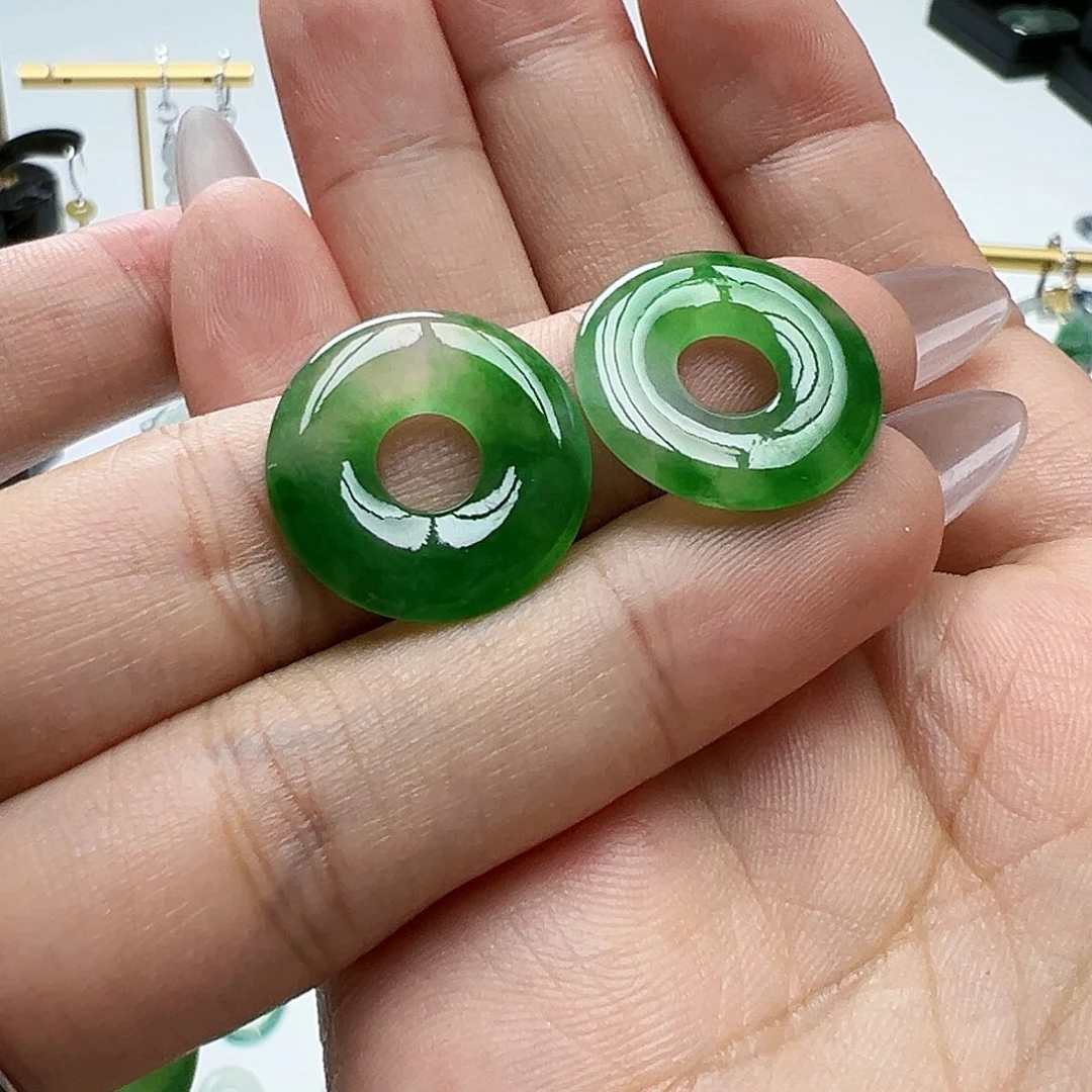 未镶嵌翡翠耳饰永*天然缅甸A货翡翠