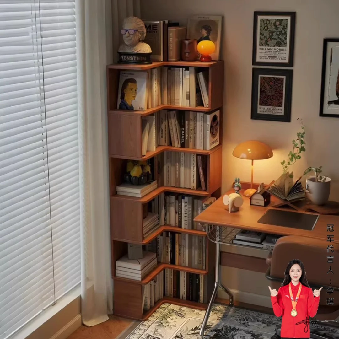 转角书架简易书架多层放书置物架储物柜转角书柜转角柜靠墙柜