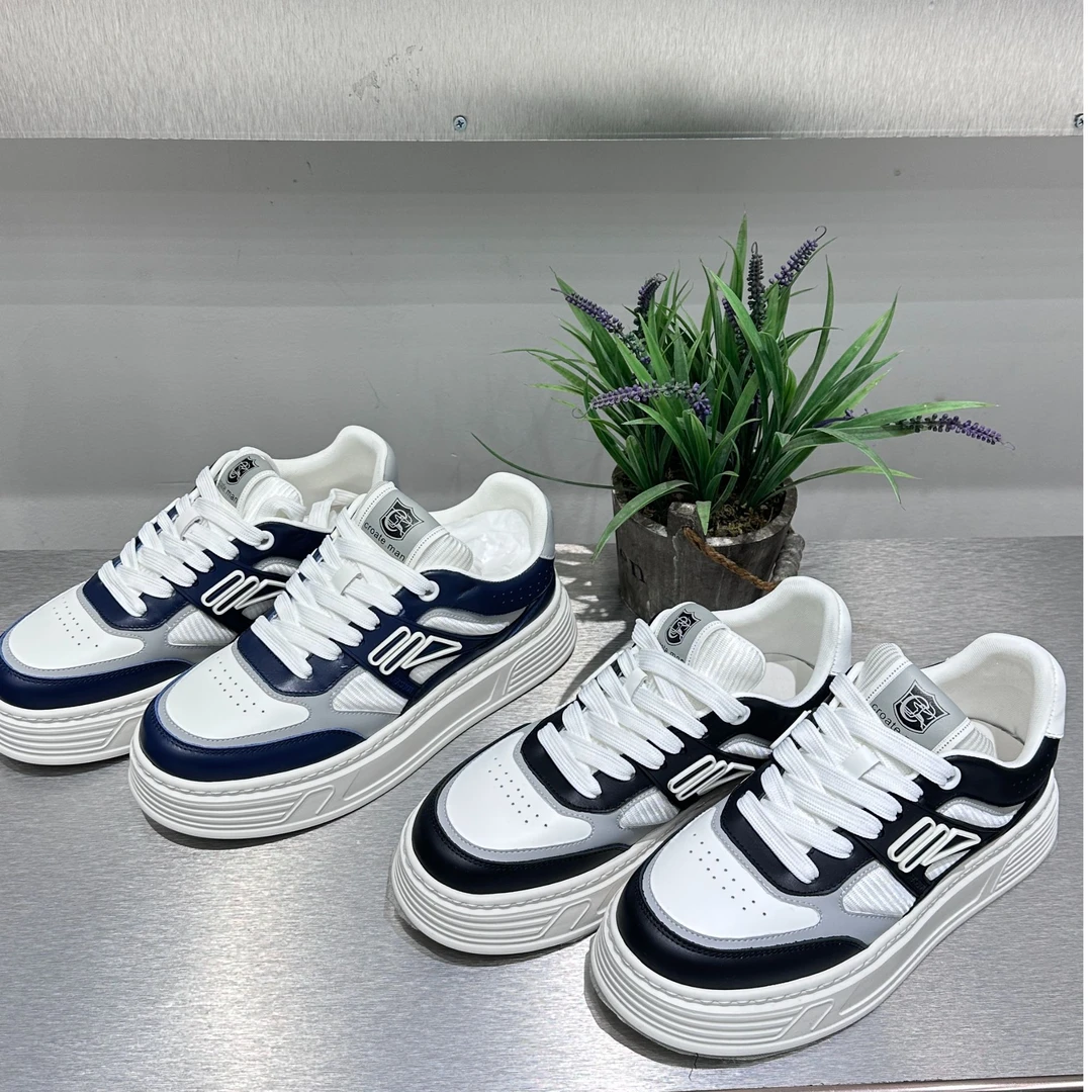 【周晓君】2025春夏新款男士厚底软面高品质时尚休闲潮流百搭板鞋