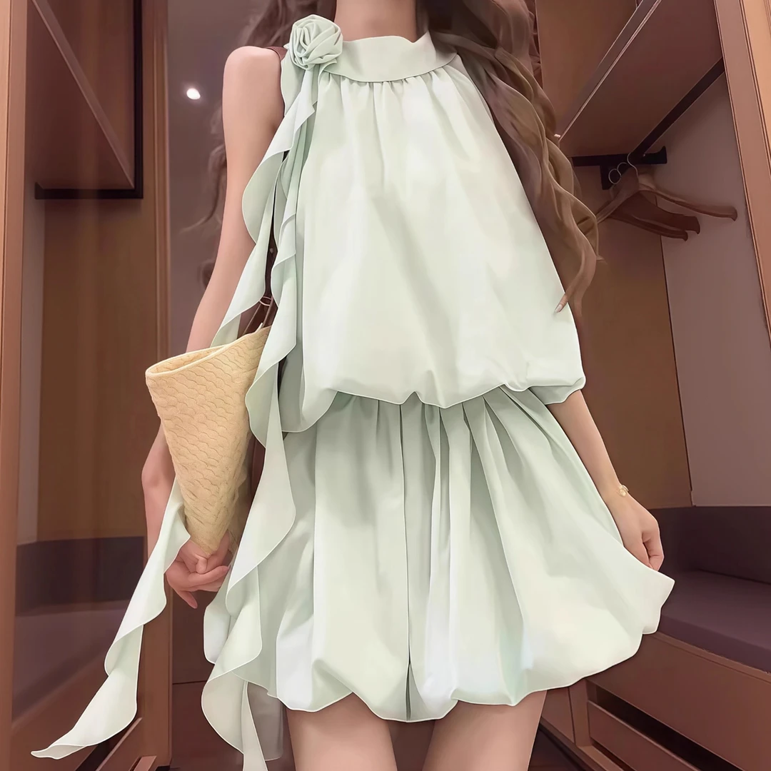 女童夏套装2025新款儿童洋气时髦度假夏季两件套女大童高级感夏装