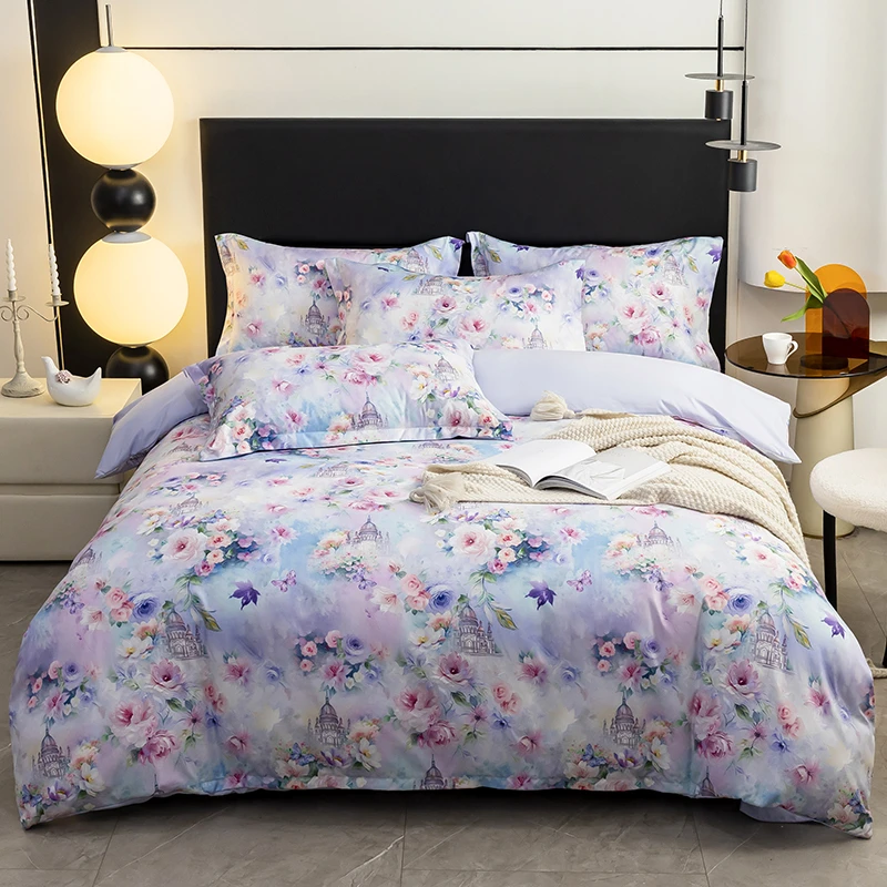 【索菲亚专属】2025新款轻奢高端水洗真丝数码印花梦幻城堡四件套
