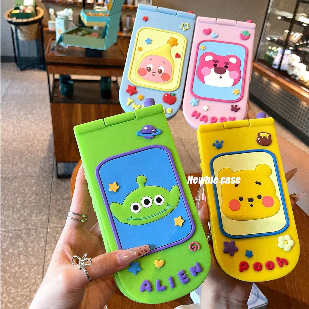 星星立体硅胶翻盖情侣手机壳13适用16苹果15promax14带镜子13防摔