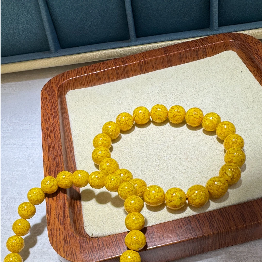 非金属布艺手链 「佩玲粉丝专属」亮晶晶塑料黄色手串