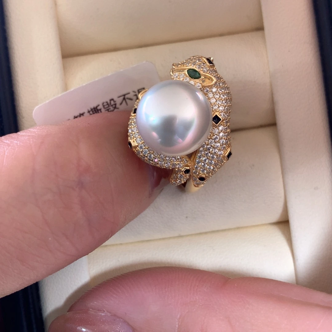 海水珍珠戒指银S925镶嵌