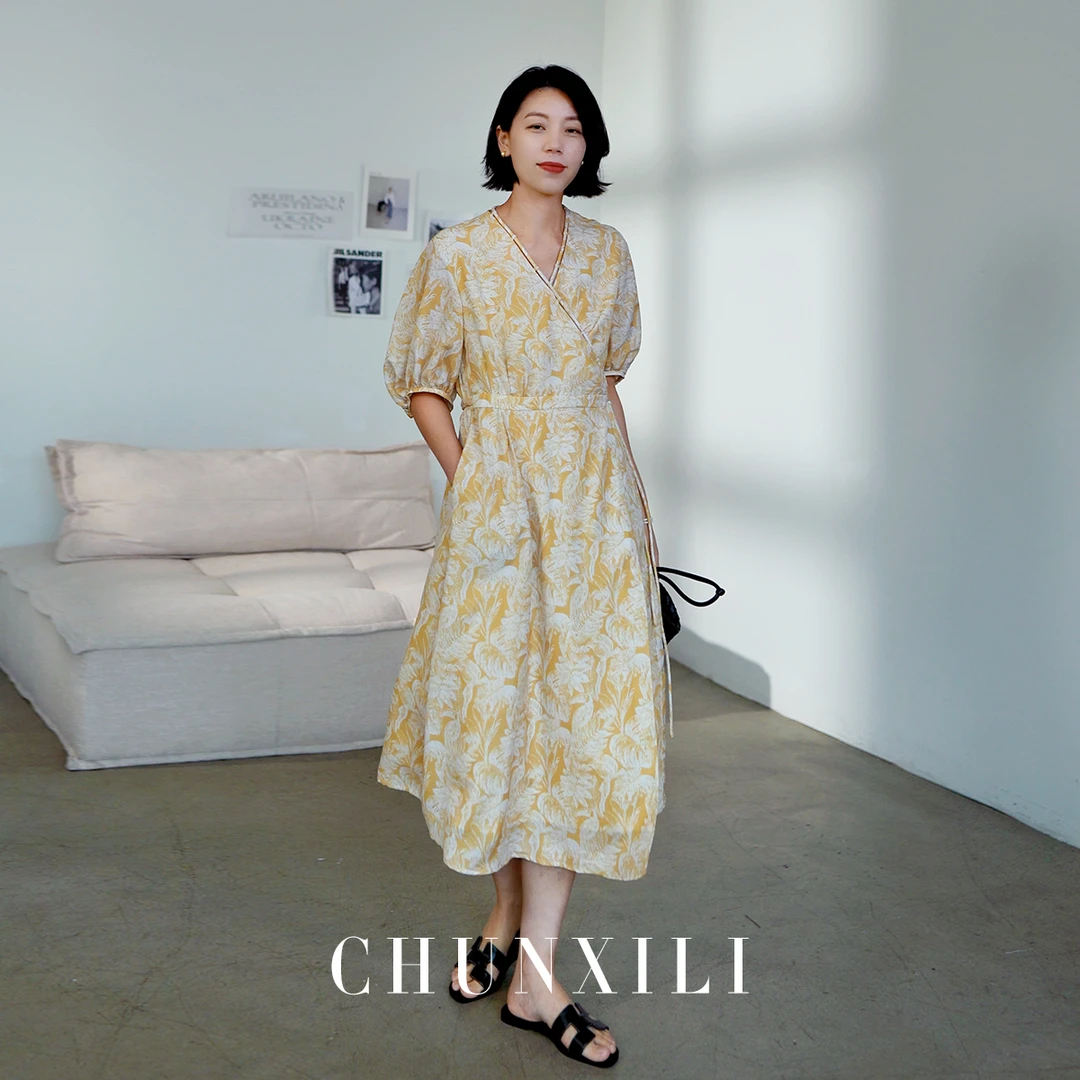 【茶歇裙】CHUNXILI/春熙里 气质收腰连衣裙 法式夏季长裙X02L42050