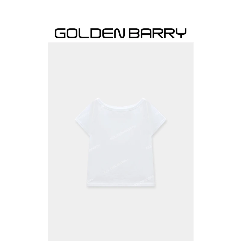 GOLDENBARRY|201027纯欲斜肩T恤