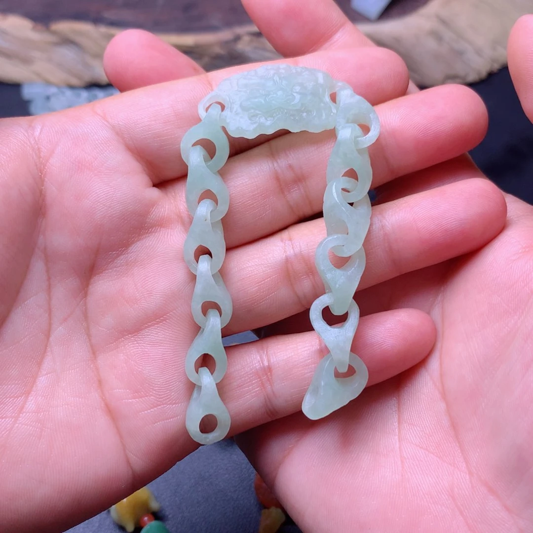 定制翡翠未镶嵌一***好手链