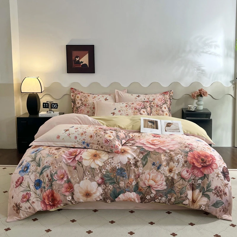 秋冬款纯棉四件套100全棉床单被套4件套纯棉床上用品-江风梦畔