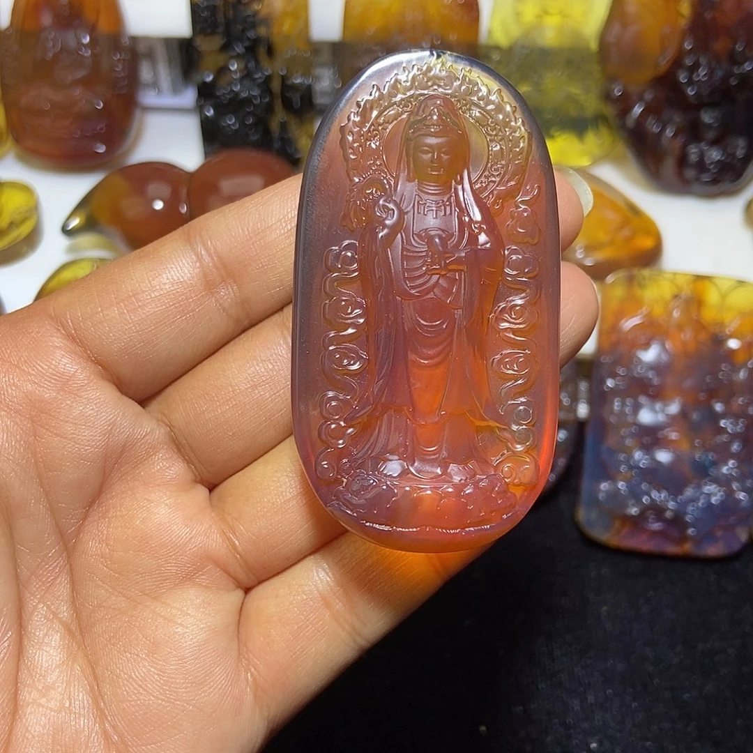 琥珀未镶嵌颈饰缅甸天然琥珀吊坠