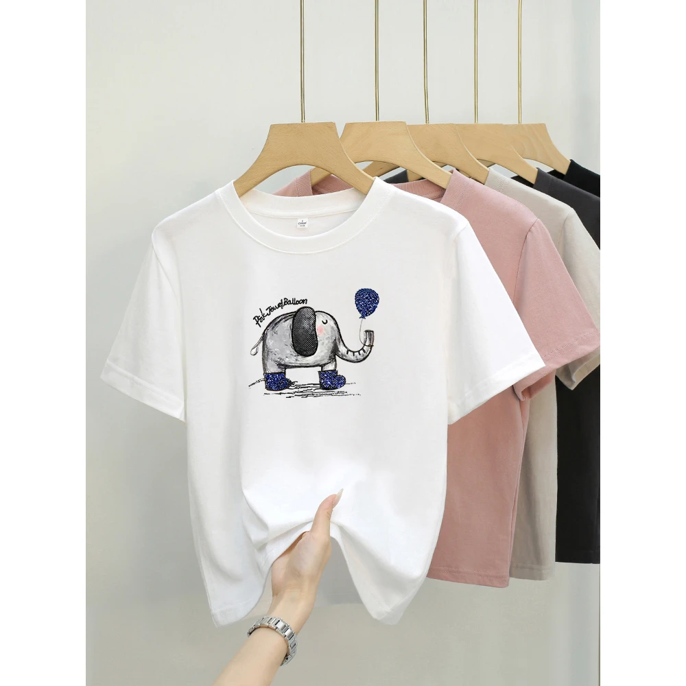 大象气球 夏季印花短款显瘦百搭设计感小众设计师t恤