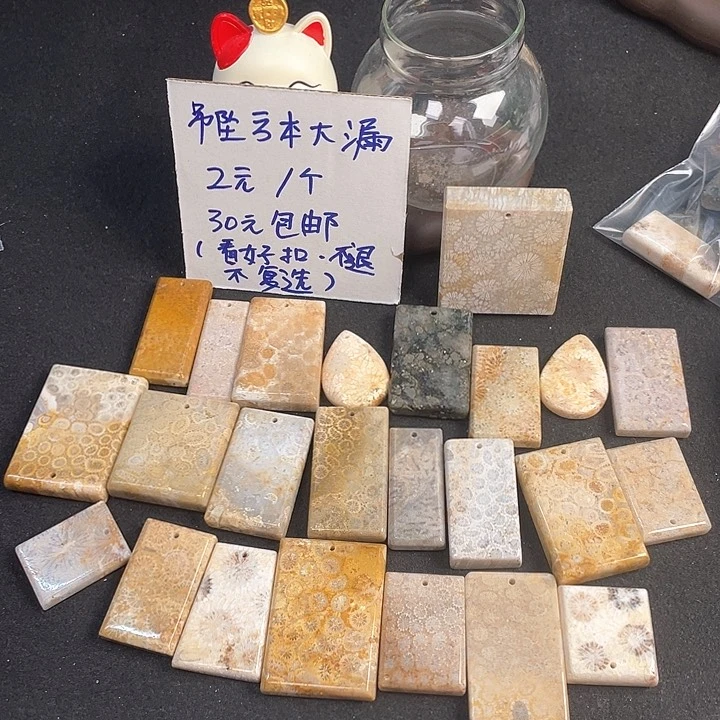 硅化珊瑚（珊瑚玉）吊坠(不含链)未镶嵌