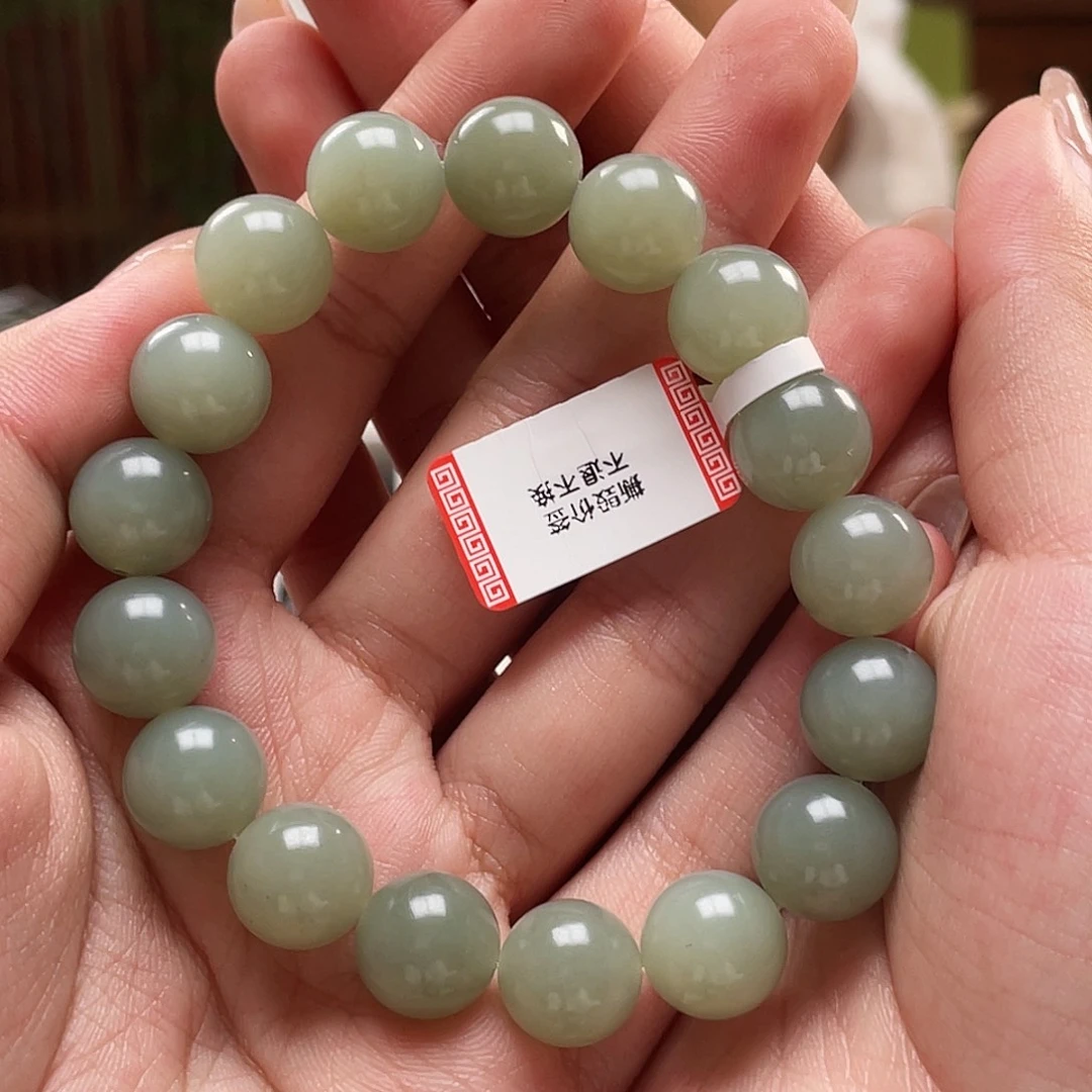 和田玉未镶嵌手链新疆和田玉且末蓝圆12