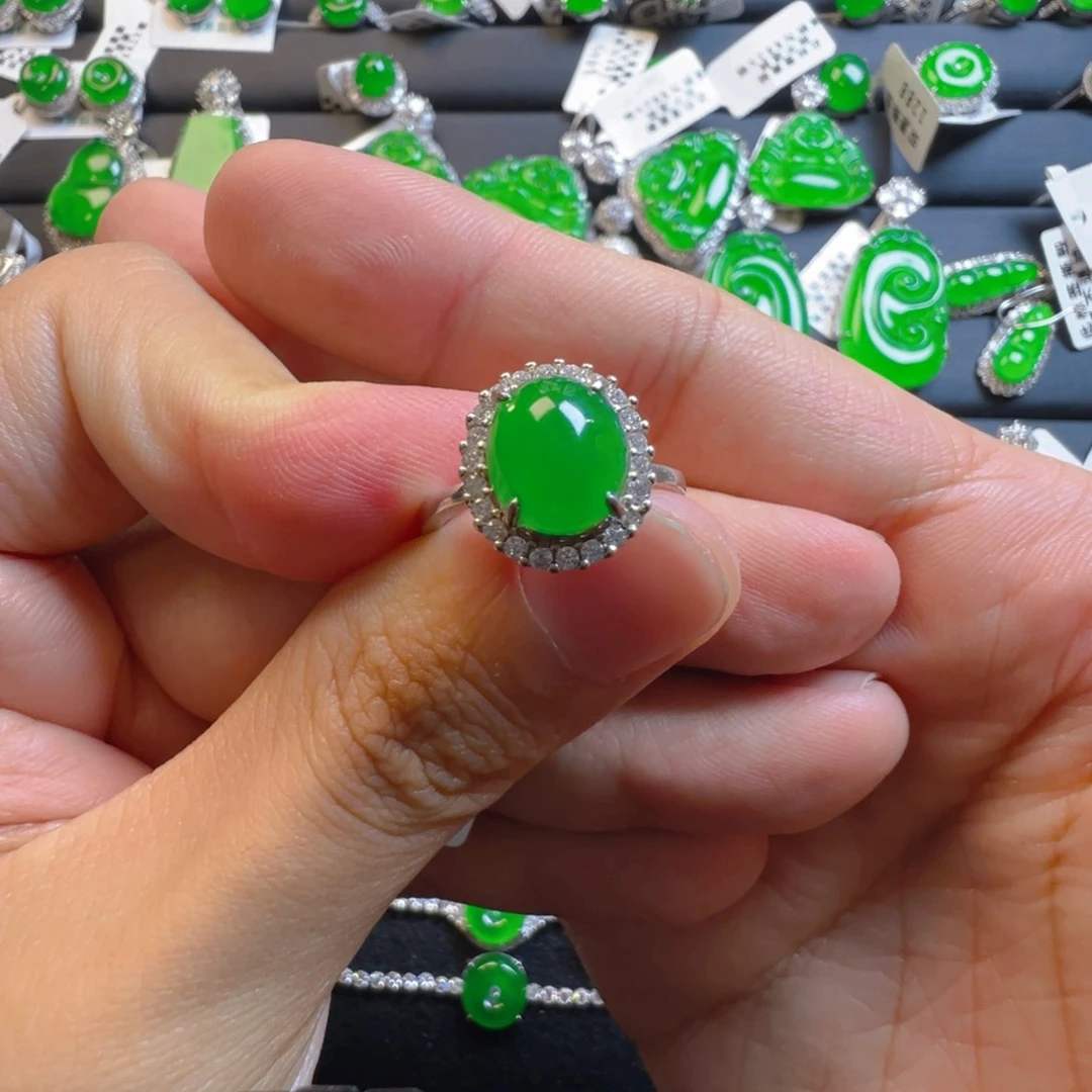 翡翠银S925镶嵌颈饰