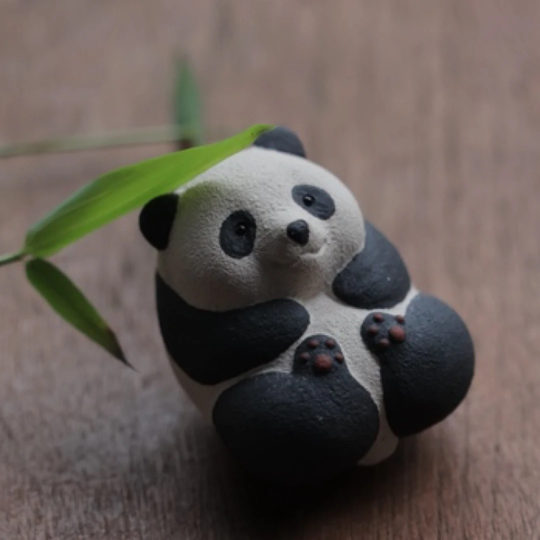 观一好物 | 见铭造·手制白段粉浆熊猫（躺赢）茶宠可爱